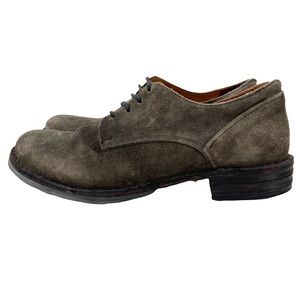 Fiorentini Baker Oxfords Brown Suede Lace Up Plain Toe Shoes SZ 36.5